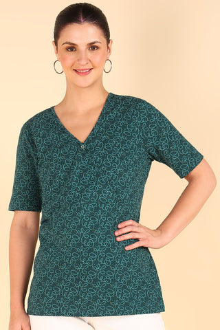 Forest Green Zipless Maternity Feeding Top