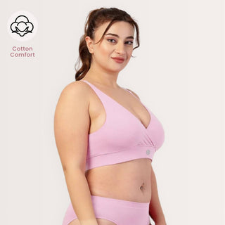247 Extra Support Cotton Feeding Bra with Adjuster - Pink