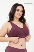 Natural Shape Wide Rib Bra - Dark Berry