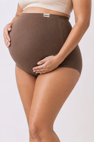 Pregnancy Panty – Over-the-Belly (Rib Textured) - Mocha