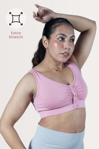 Onion Ruched Bra; fabric blend includes cotton for natural feel and ease.