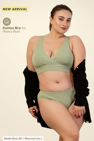 247 Extra Support Cotton Racerback Feeding Bra with Adjuster - Pista