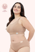 Riva Fine-Rib Cotton Feeding Bra - Skin