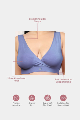 247 Royal Blue Padded Maternity Feeding Bra