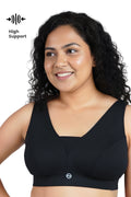 Fixed Padded Modal Maternity Bra with Support - Black