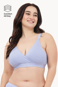 Zena Fine-Rib Bra - Soft Blue