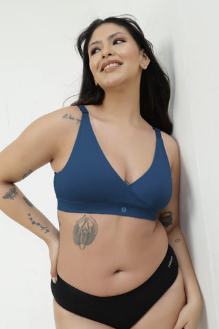 247 Extra Support Cotton Feeding Bra with Adjuster - Airforce