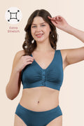 Airforce Front-Open Bra; closure ensures full breast coverage and security.