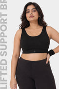 Sculpt & Lift Cotton Sports Bra - Black