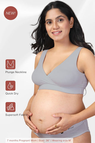 247 Light Grey Padded Maternity Feeding Bra