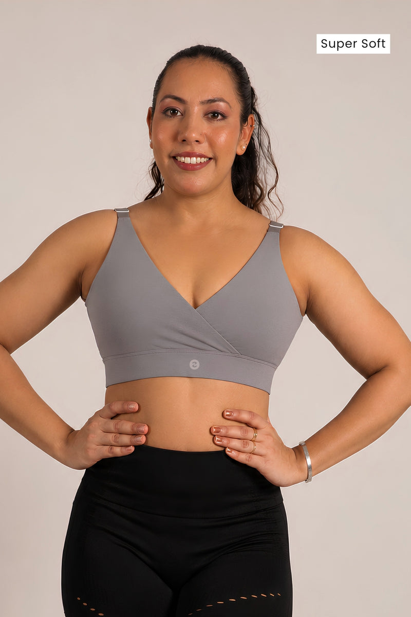 247 Extra Support Cotton Feeding Bra with Adjuster - Melange Anthrea
