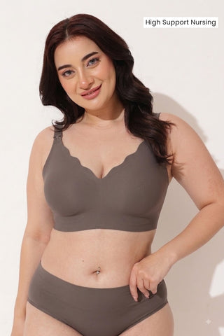 Sculpt & Lift Scallop Nursing Bra - Chrome