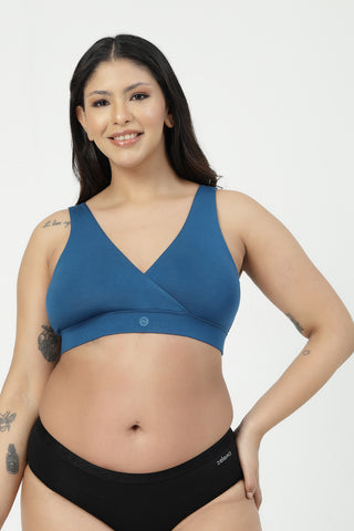 247 (Upgraded) Modal Padded Maternity Feeding Bra - Air Force