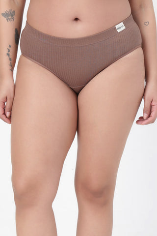 Sera Broad Rib Mid Rise Hipster - Mocha