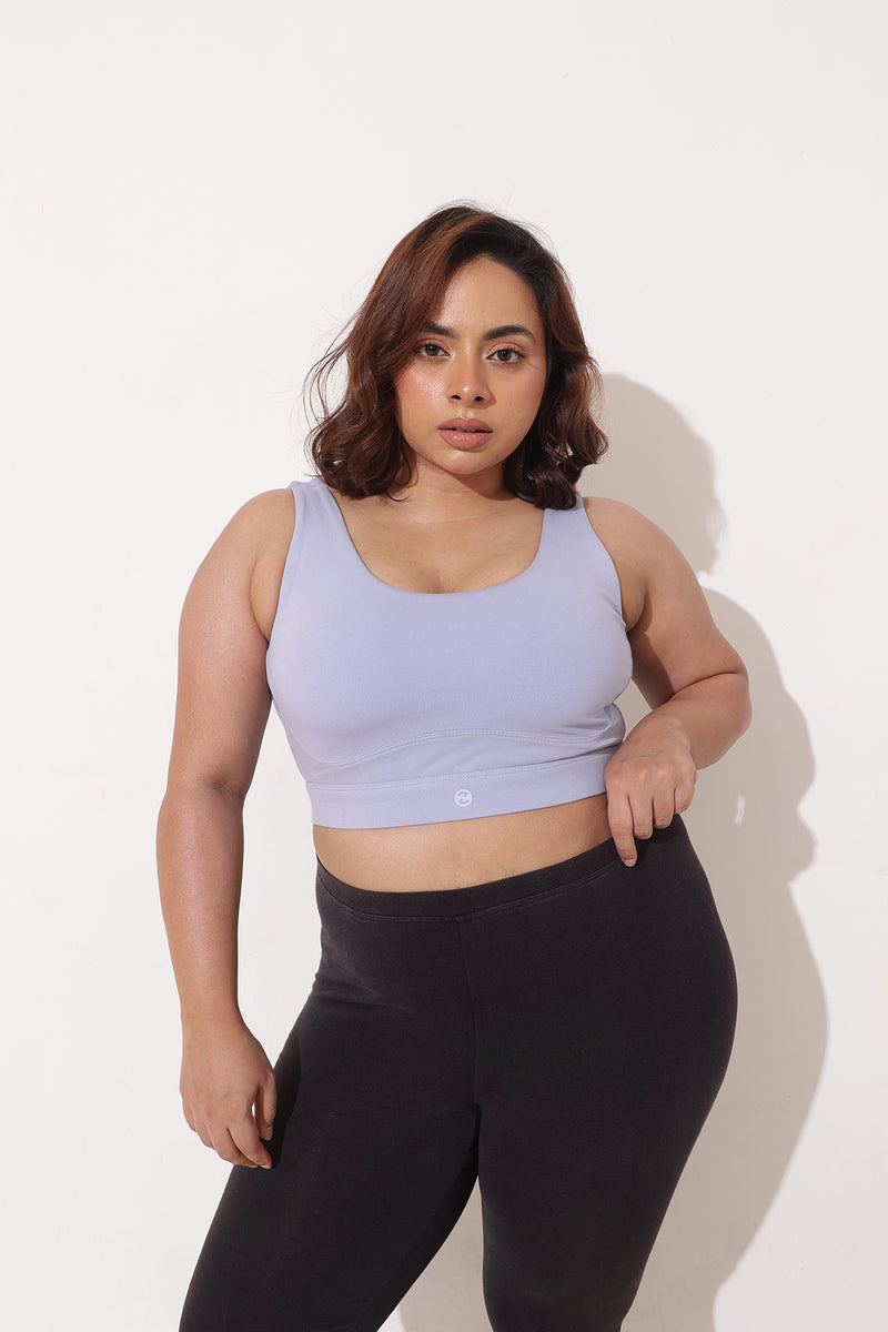 Sculpt & Lift Cotton Sports Bra - M-Blue