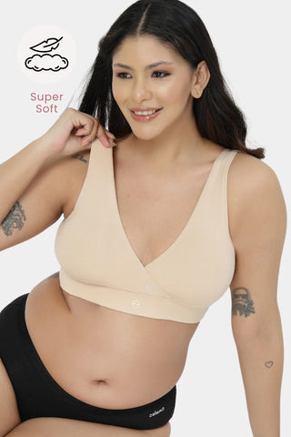 247 (Upgraded) Modal Padded Maternity Feeding Bra - Butter
