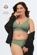 247 Extra Support Cotton Feeding Bra with Adjuster - Medium Green