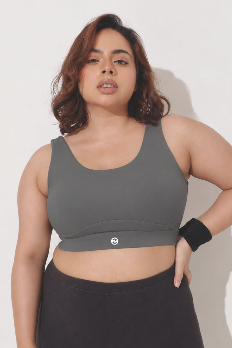 Sculpt & Lift Cotton Sports Bra - Grey
