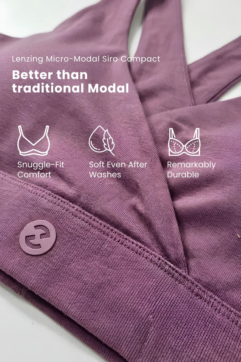 Ruched Modal Front-Open Bra - Cornflower Blue