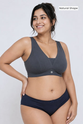 Natural Shape Modal Bra - Steel Grey