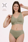 Ruched Modal Front-Open Bra - Matcha