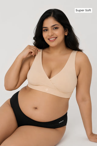 247 (Upgraded) Modal Padded Maternity Feeding Bra - Butter