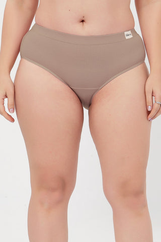 Sera Fine Rib Mid Rise Hipster - Skin