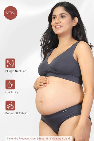 Close-up shows easy-access nursing clips for quick, effortless feeding.