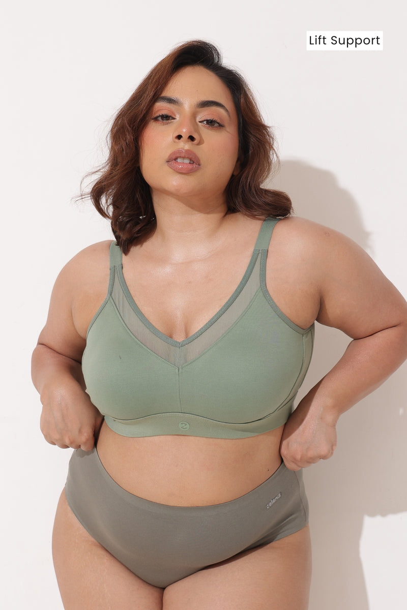 Sculpt & Lift Moulded Bra - Sage Green