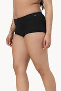 Sculpting Cotton Mid Rise Boy Short - Black