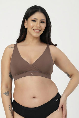 247 Extra Support Cotton Feeding Bra with Adjuster - Mocha