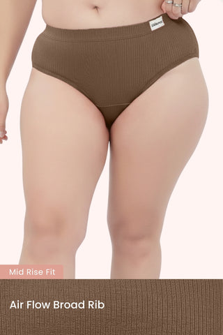 Sera Broad Rib Mid Rise Hipster - Mocha