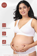 Close-up shows easy-access nursing clips for quick, effortless feeding.
