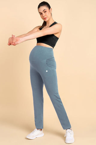 247 Zactive™ M-Blue High Waist Trousers (Pregnancy & Postpartum)