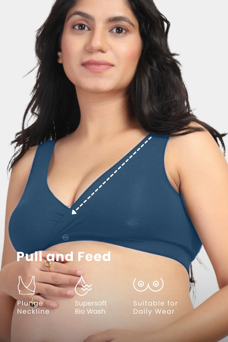 247 (Upgraded) Teal Modal Padded Maternity Feeding Bra