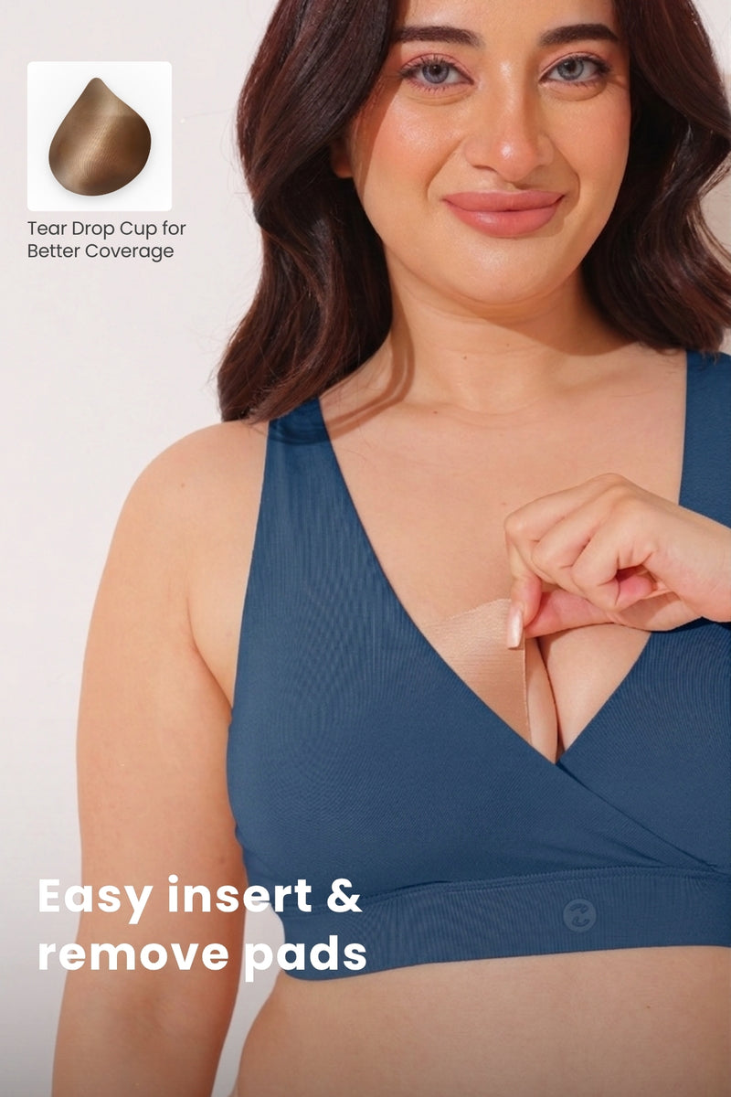 247 (Upgraded) Teal Modal Padded Maternity Feeding Bra