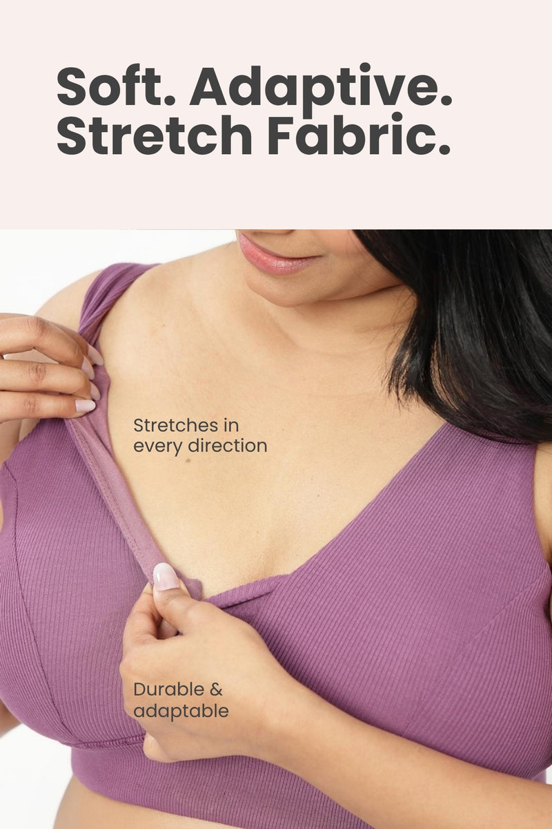 Natural Shape Fine Rib Bra - Purple