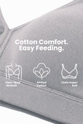 Lira Ribbed Cotton Nursing Padded Bra - Light Grey