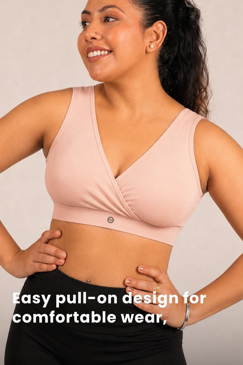 247 Cotton Non Padded Yoga Bra - Salmon