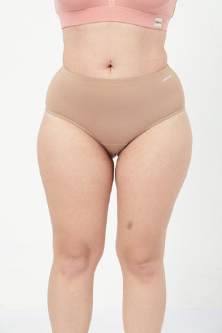 Lira Ribbed Cotton Nursing Padded Bra & High Rise Panty Set - (Rose Gold & Light Skin)