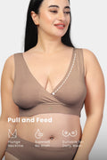 247 (Upgraded) Light Coco Modal Padded Maternity Feeding Bra