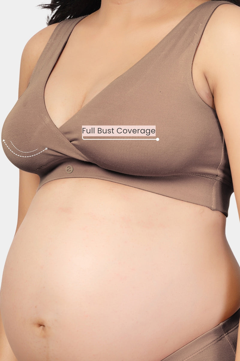 247 (Upgraded) Light Coco Modal Padded Maternity Feeding Bra