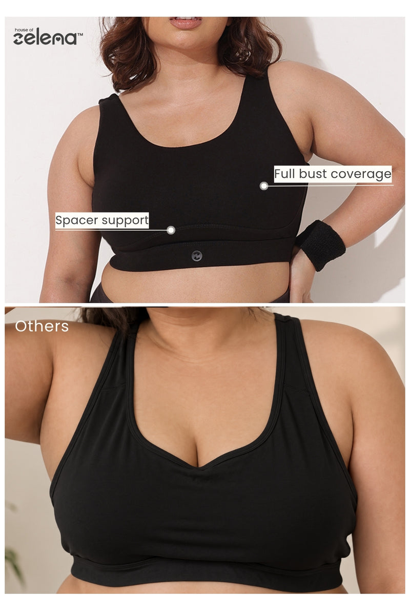 Sculpt & Lift Cotton Sports Bra - Black