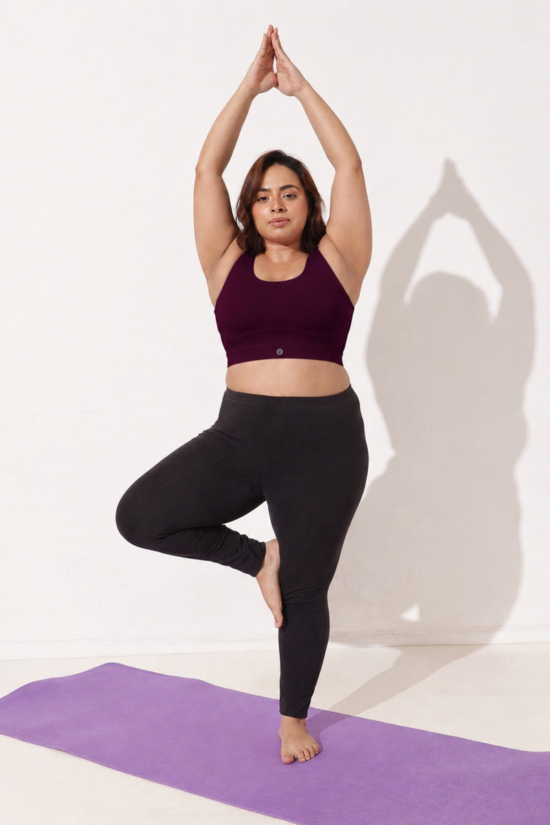 Sculpt & Lift Cotton Sports Bra - Wine