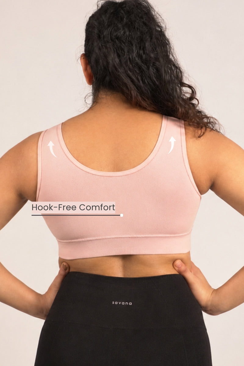 247 Cotton Non Padded Yoga Bra - Salmon