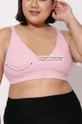 247 Extra Support Cotton Feeding Bra with Adjuster - Melange Pink