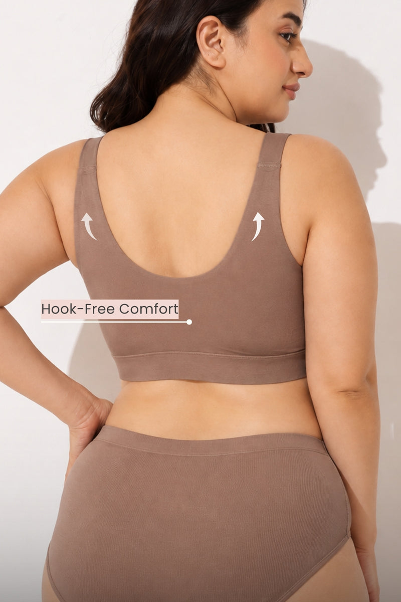247 (Upgraded) Light Coco Modal Padded Maternity Feeding Bra