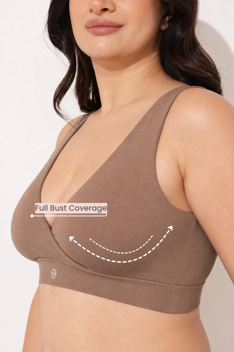 247 (Upgraded) Light Coco Modal Padded Maternity Feeding Bra