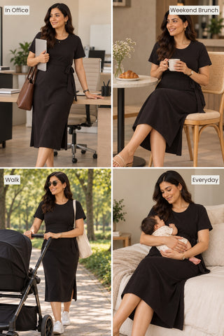 Mario Rib Zipless Feeding Dress - Black