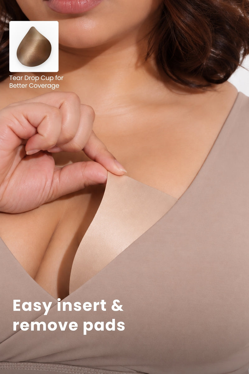 247 (Upgraded) Modal Padded Maternity Feeding Bra - Light Skin